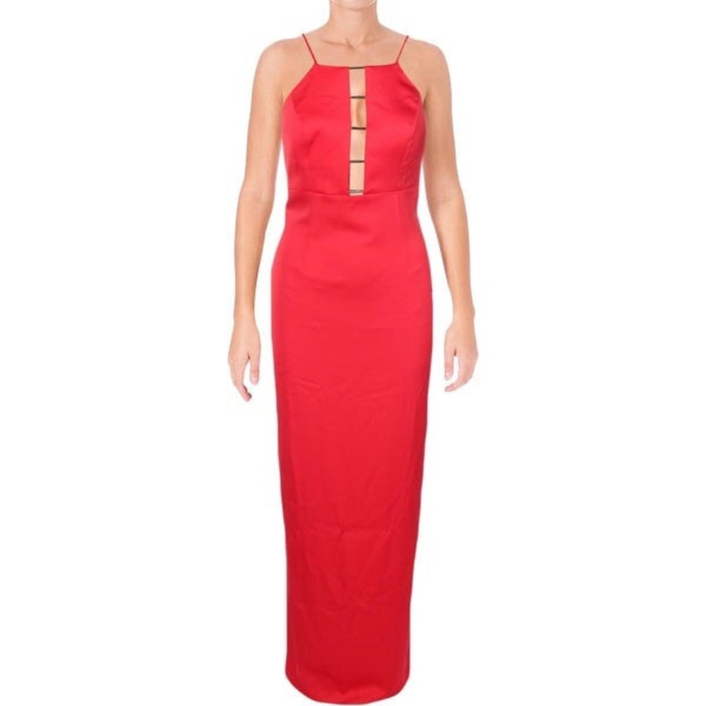 Aidan Mattox charmeuse halter gown